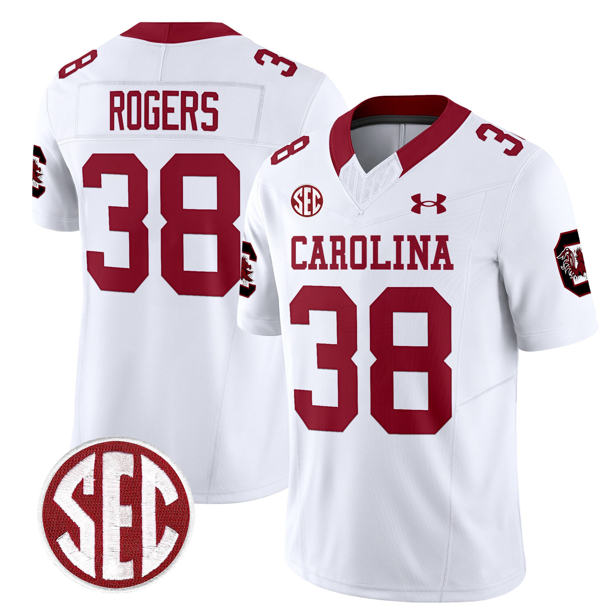 Men South Carolina Gamecocks #38 Rogers White 1980 Throwback Vapor Limited 2024 NCAA Jersey